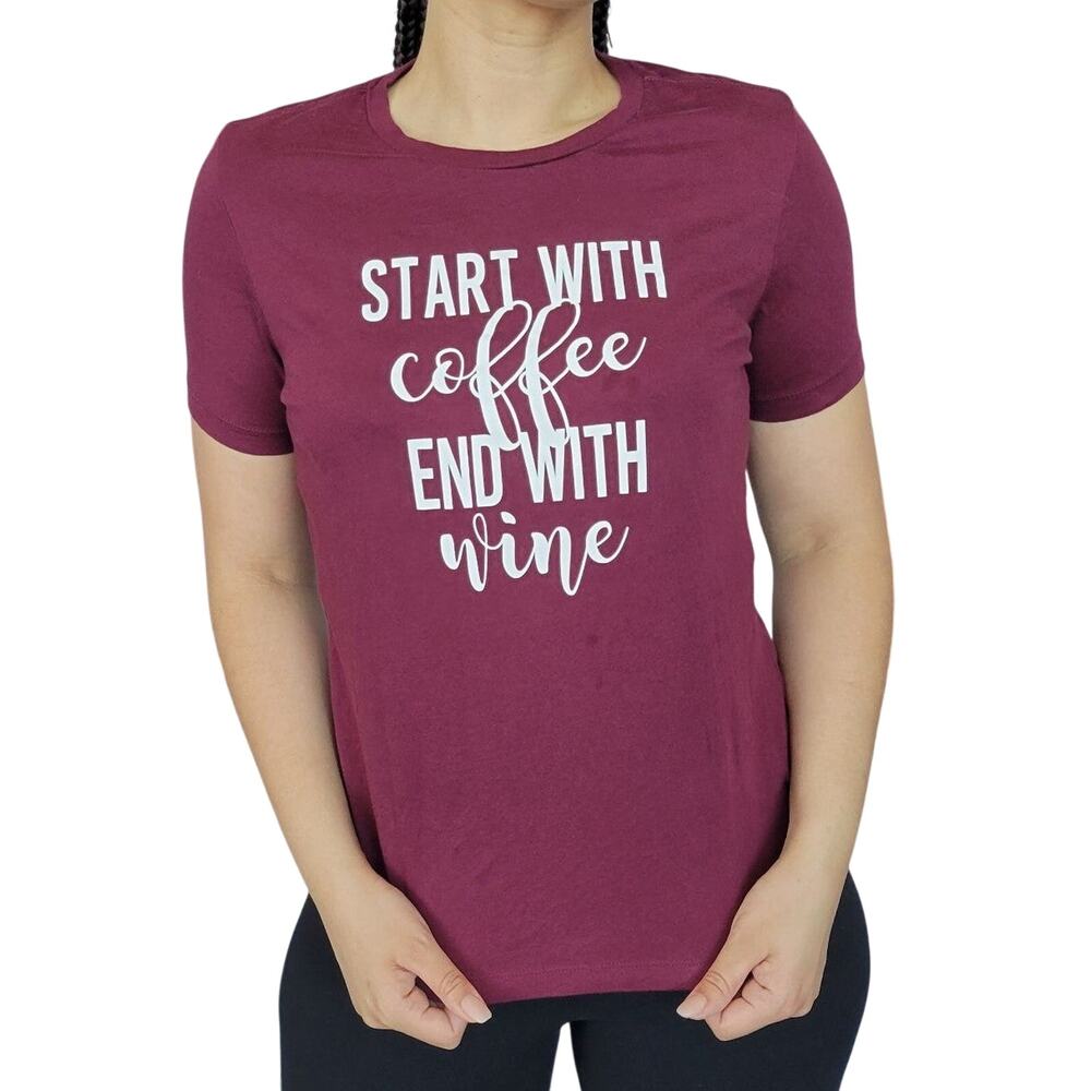 Women's Graphic TShirt  Burgundy Medium